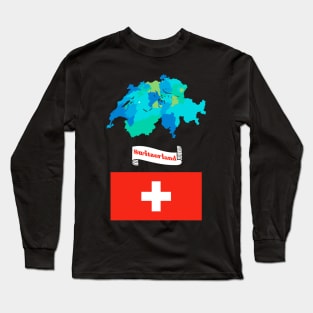 Switzerland Map Long Sleeve T-Shirt